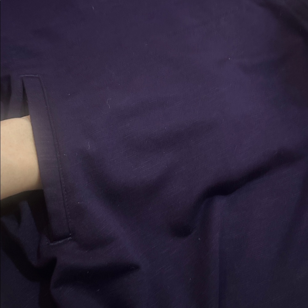 Dark Purple Sleeveless Hoodie Sweater comfy casual midi dress - Picture 7 of 7